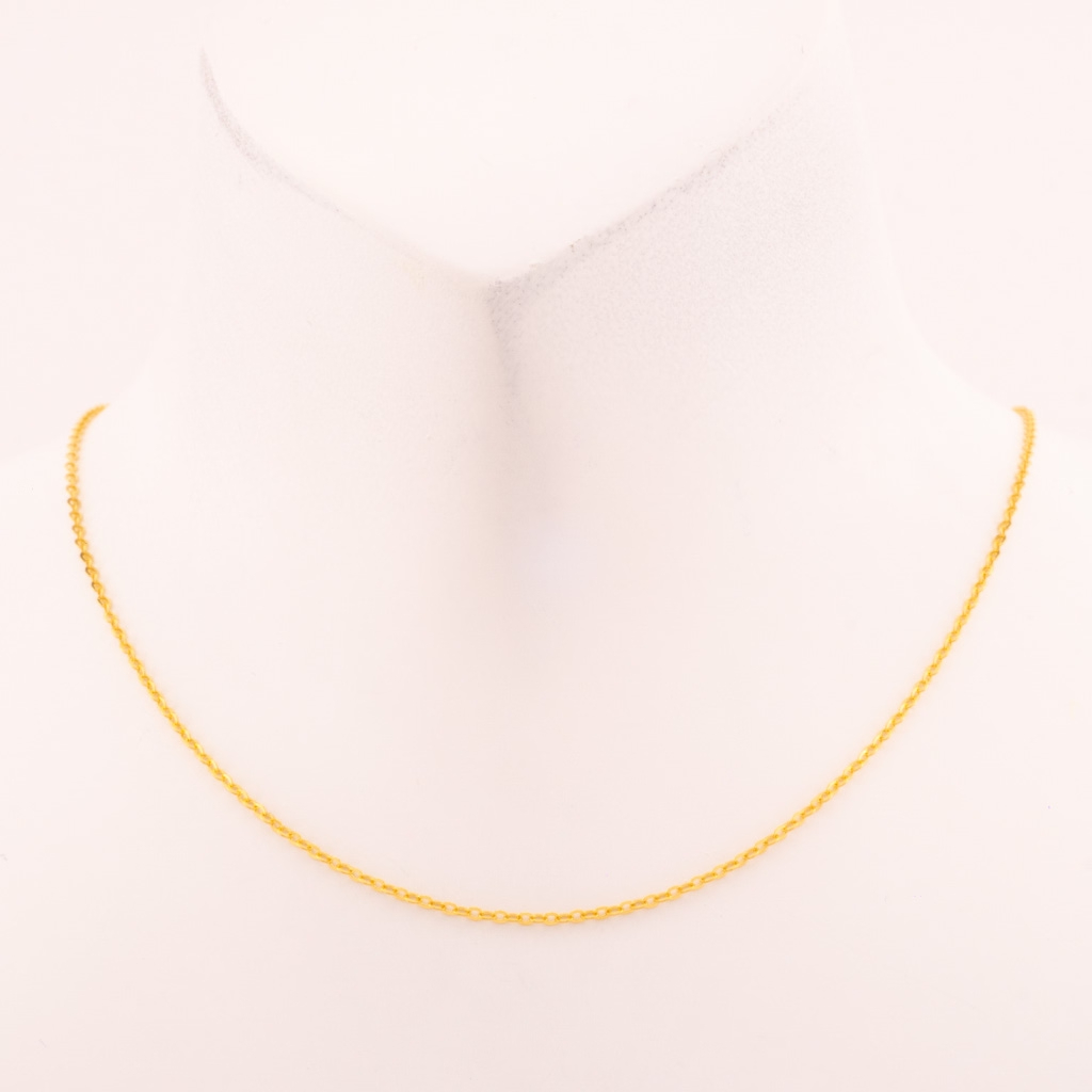 Adjustable Needle Cable Chain (Lobster Clasp) (Slim) (45cm)