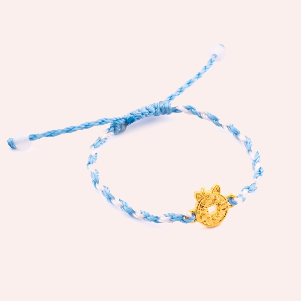 Custom Baby Pony Coin Cord Bracelet (Light Blue)