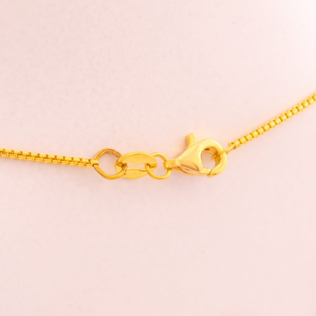 Box Chain Necklace — 24K Pure Gold (detail)