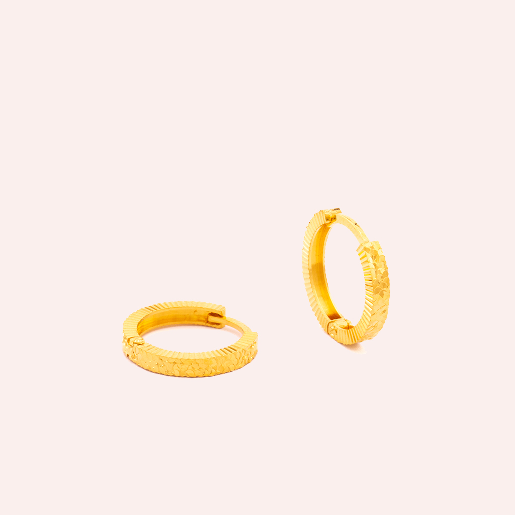 Crushed Ice Hoop Earrings