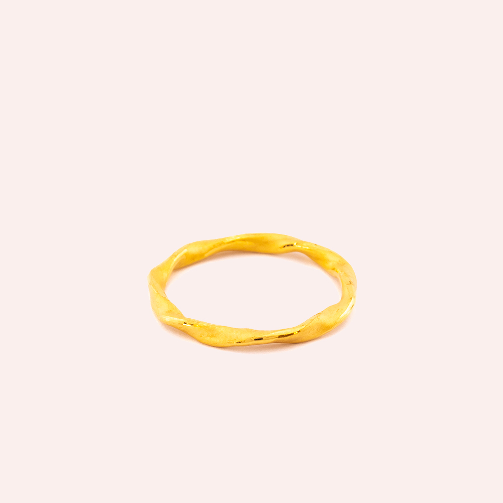 Matte Gold Möbius Ring #11