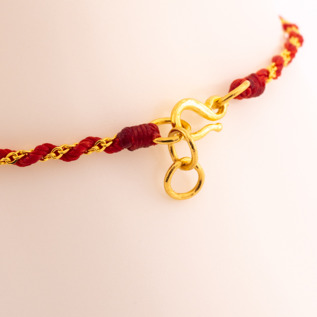 熱賣自留款|轉金手繩(紅) — 純金9999 (detail)