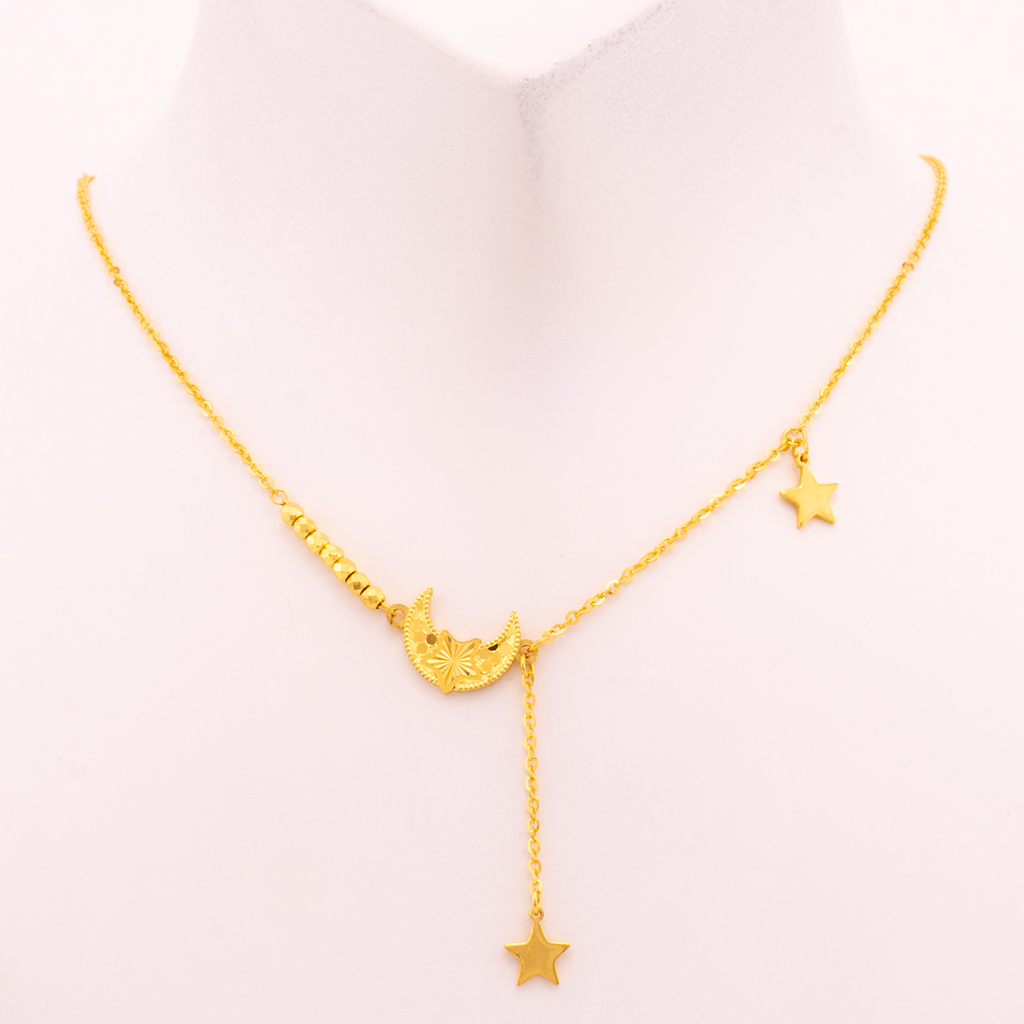 Star & Moon Crushed Ice Necklace