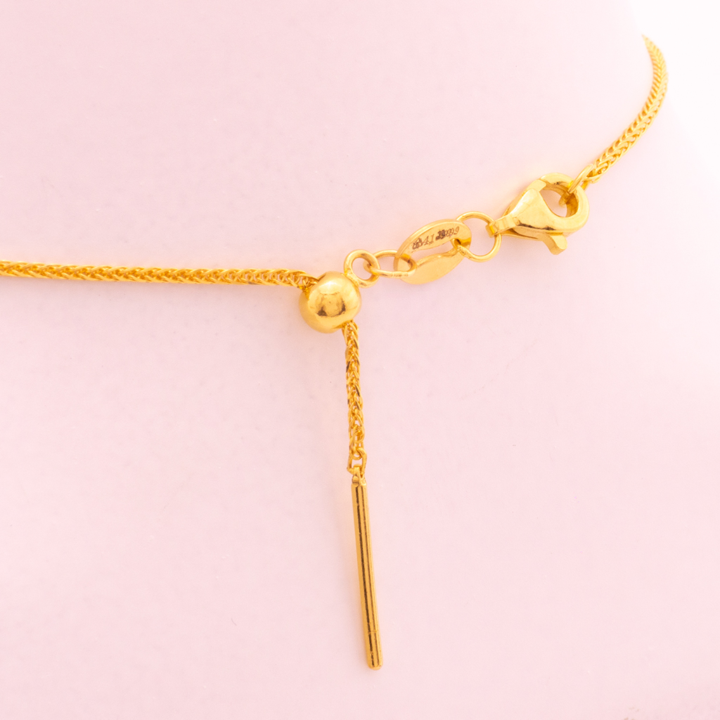 小串珠友善|5G蕭邦針式可調鍊(45cm) — 純金9999 (detail)