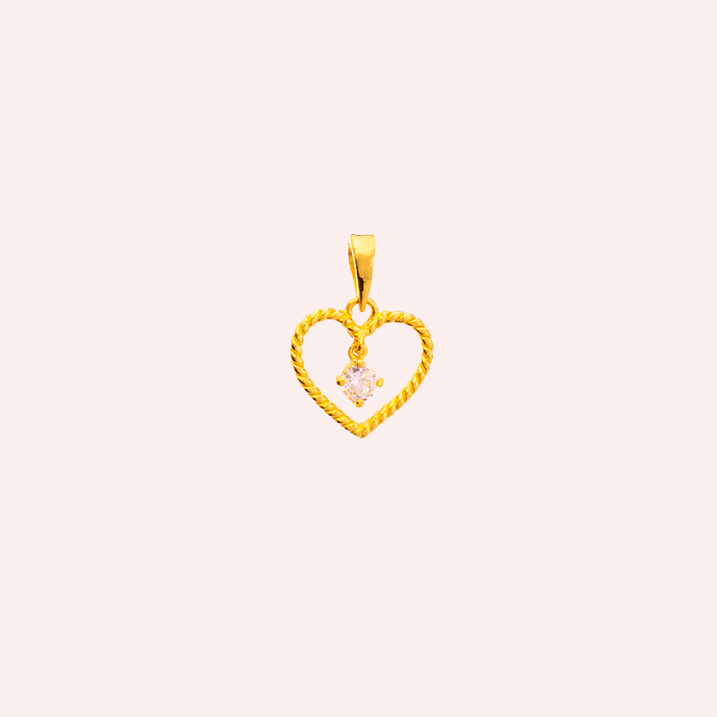 Zircon Rope Heart Pendant