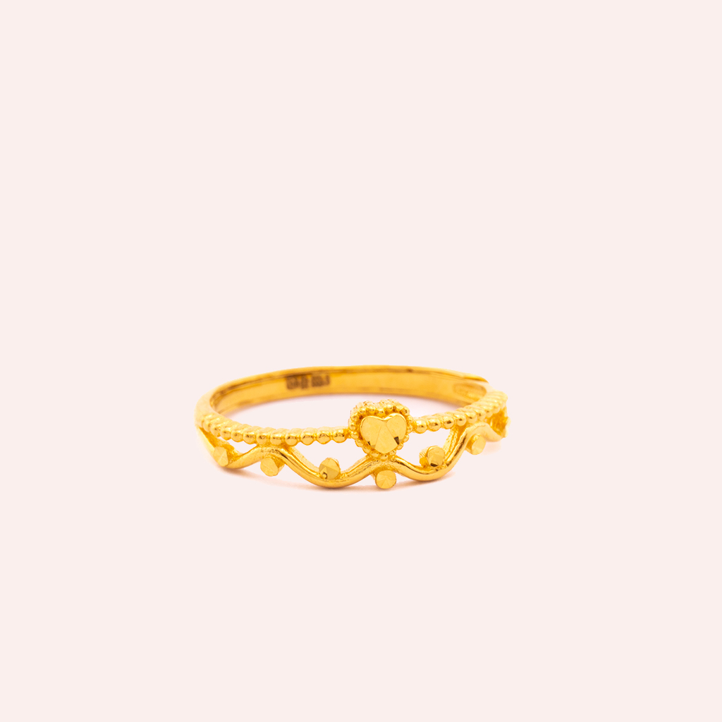 Dotted Heart Wave Ring