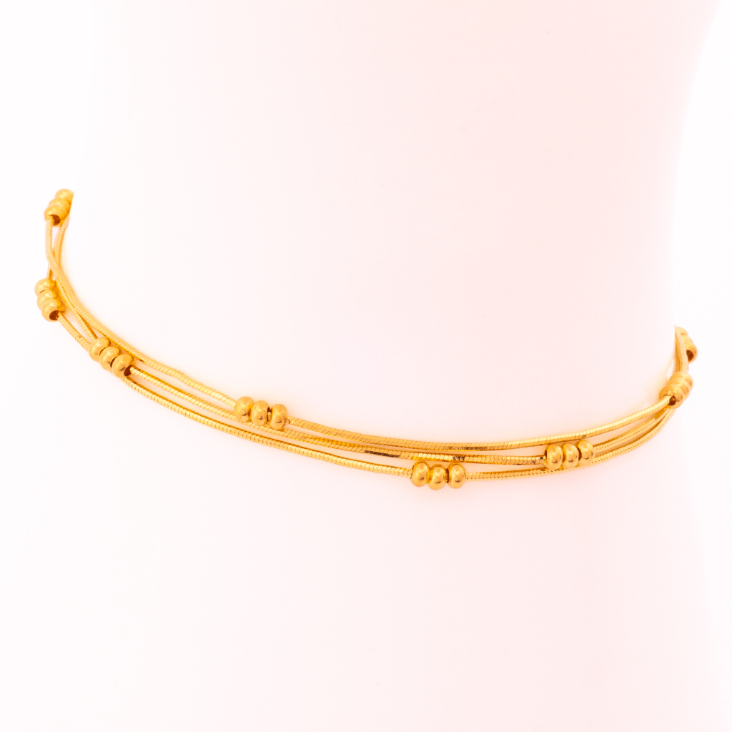 Bead Herringbone Chain Bracelet