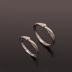 方圓|方鑽設計對戒 — 925 純銀 (thumbnail)