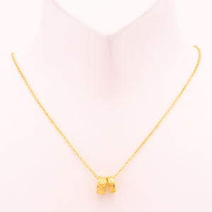 LOVE Pineapple Ring Necklace (41+2.5 cm) — 24K Pure Gold (thumbnail)