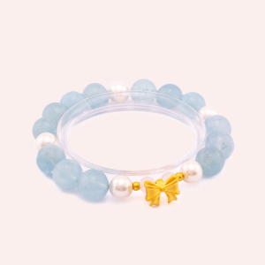 Aquamarine Princess Bow Bracelet