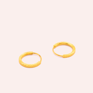 Diamond Pattern Mini Hoop Earrings (1.1cm)