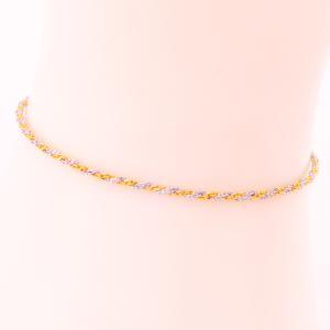 S Hook Wax String Gold Braided Bracelet (Silver)