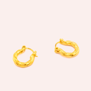 French Croissant Click Hoop Earrings