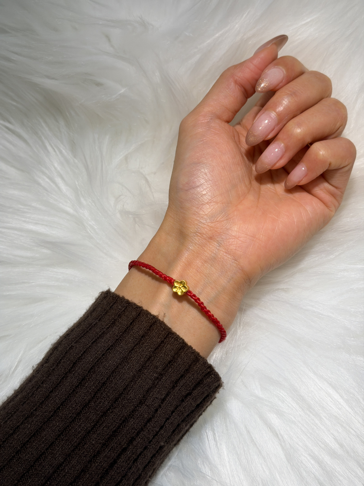 日系精緻|櫻花串珠 — 純金9999 (worn photo)