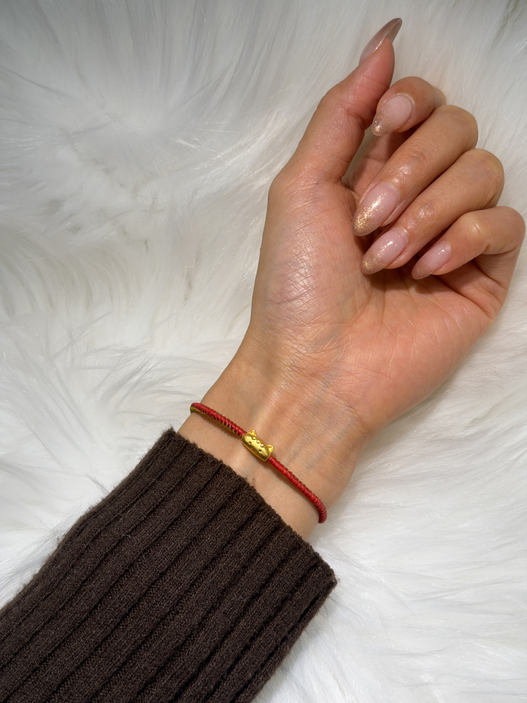 法棍貓串珠 — 純金9999 (worn photo)