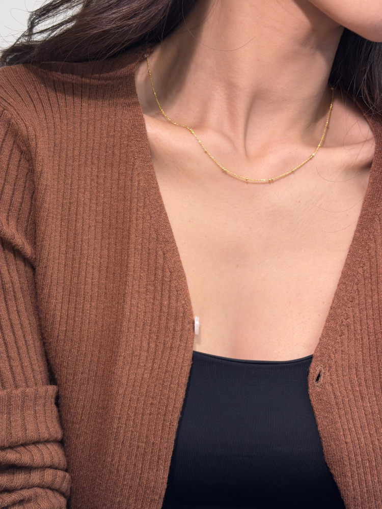 歐美首選|跳舞珠鏈(42cm) — 純金9999 (worn photo)