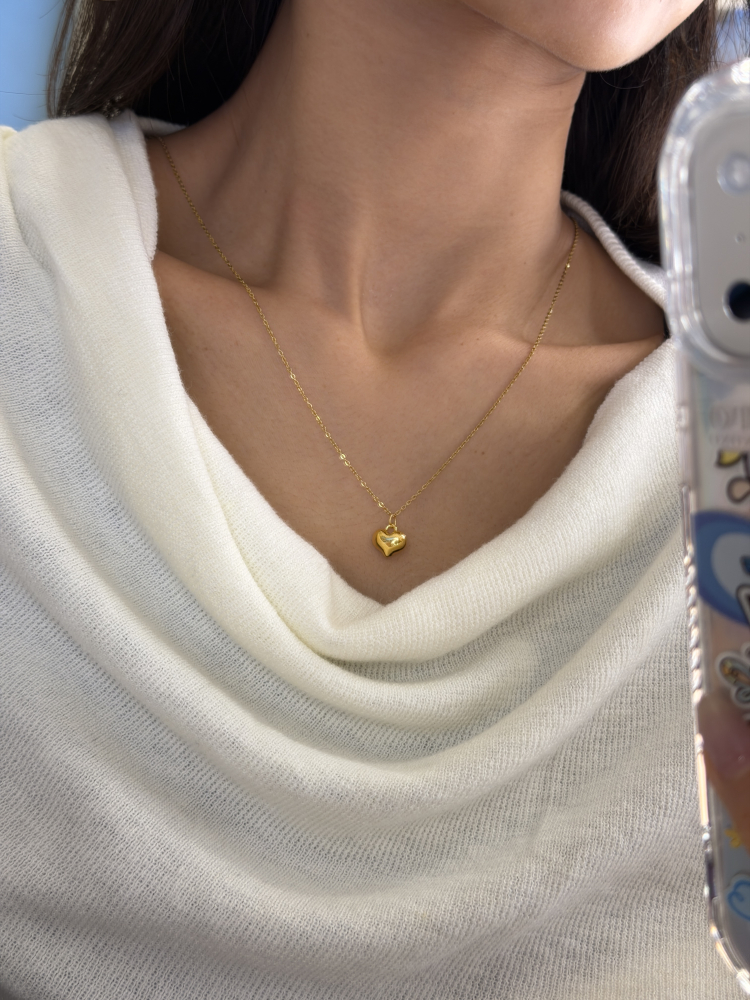 炙熱之心|澎澎心墜 — 純金9999 (worn photo)