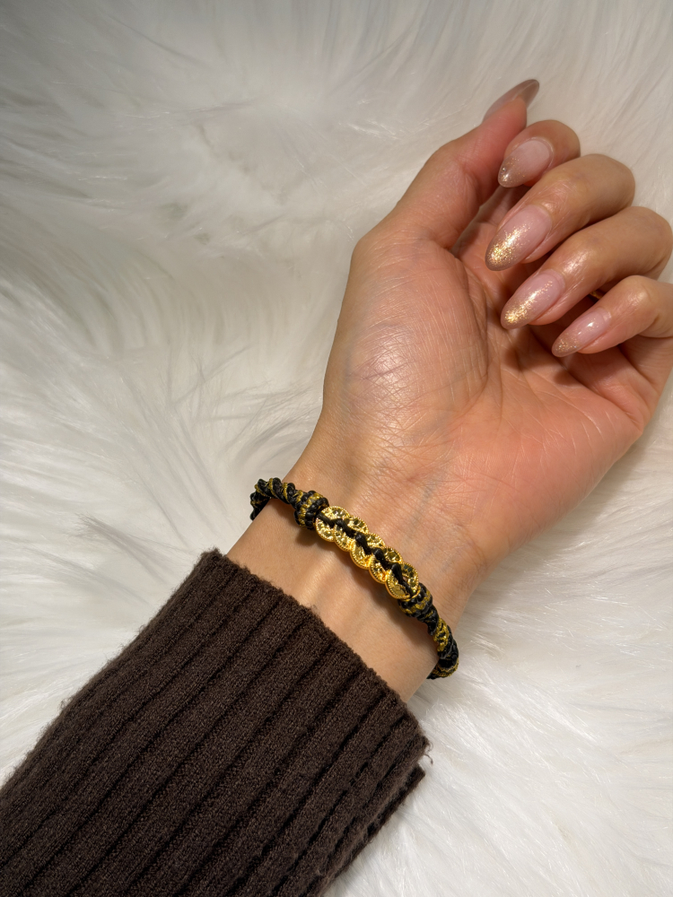 招財聖品|碎冰五帝錢(單顆) — 純金9999 (worn photo)