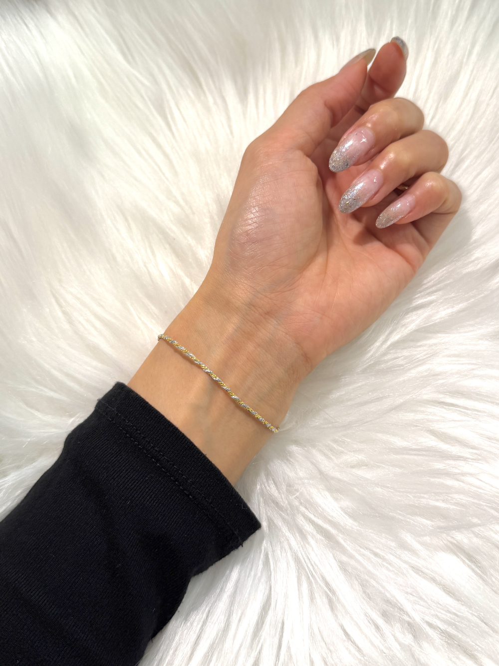 熱賣自留款|轉金手繩(銀) — 純金9999 (worn photo)