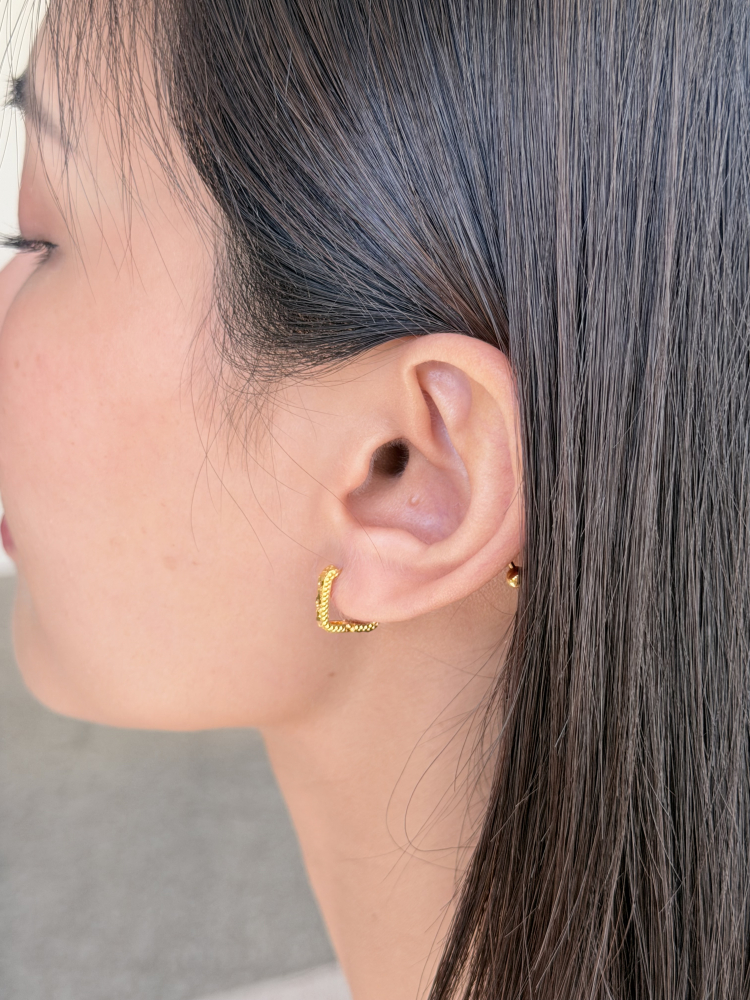 必收自留款|5G方方碎冰耳扣 (worn photo)