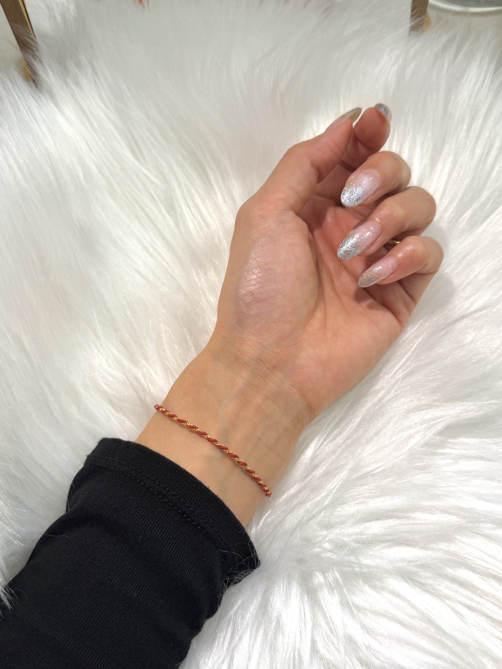 熱賣自留款|轉金手繩(紅) — 純金9999 (worn photo)