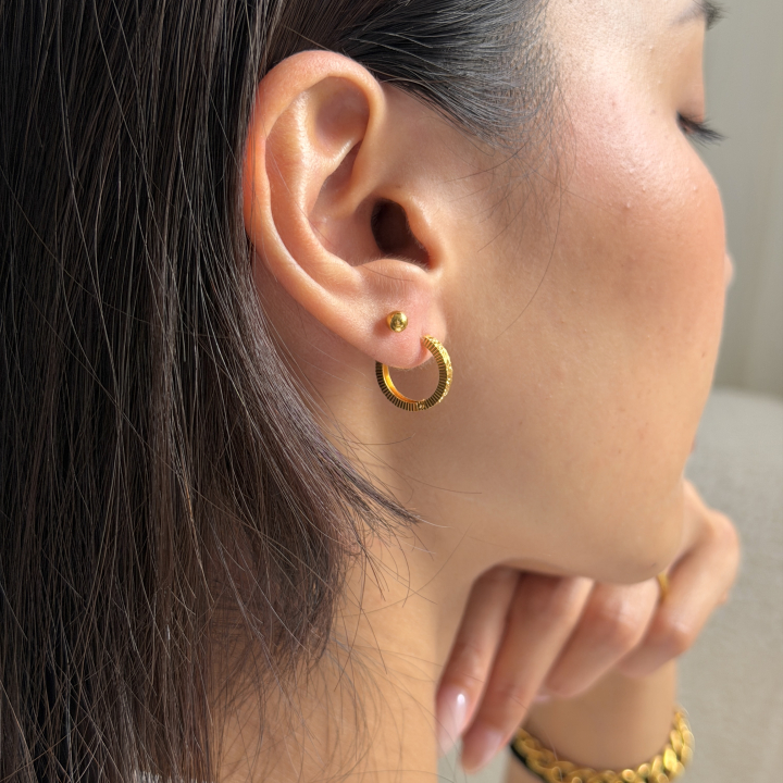 Ball Screwback — 24K Pure Gold (On model)