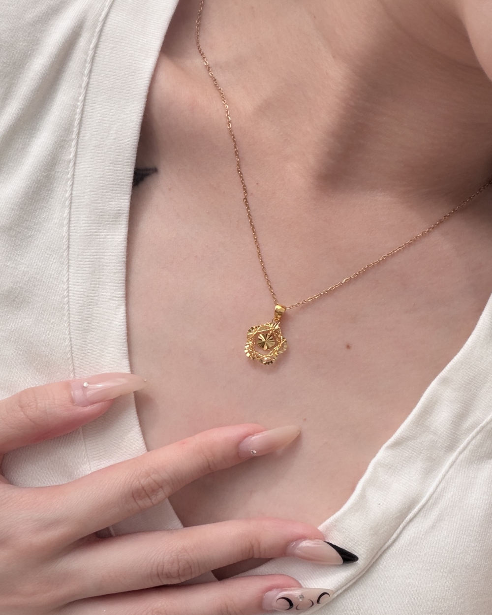 花見|5G小花金絲墜 — 純金9999 (實戴)