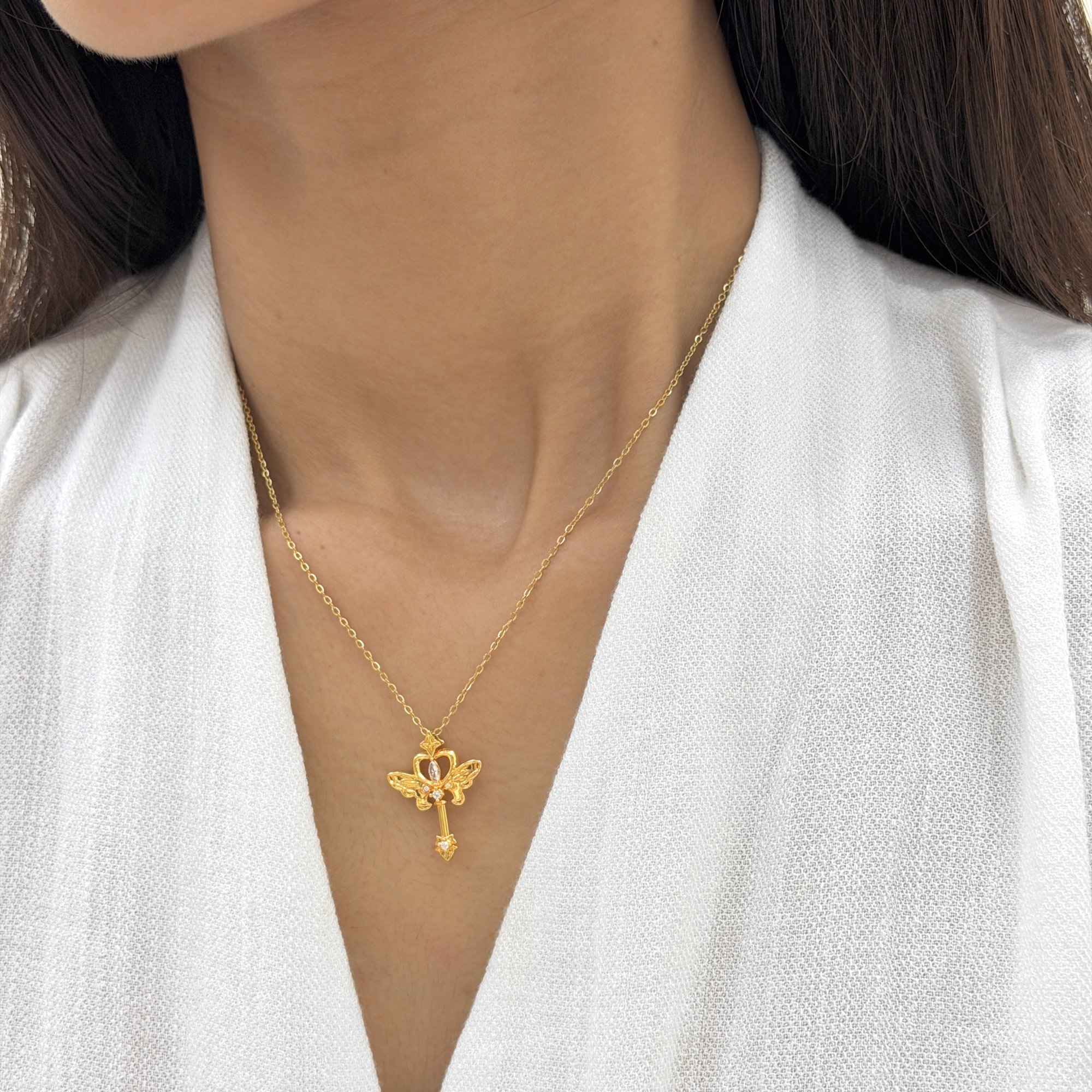 Butterfly Scepter Pendant (On model)