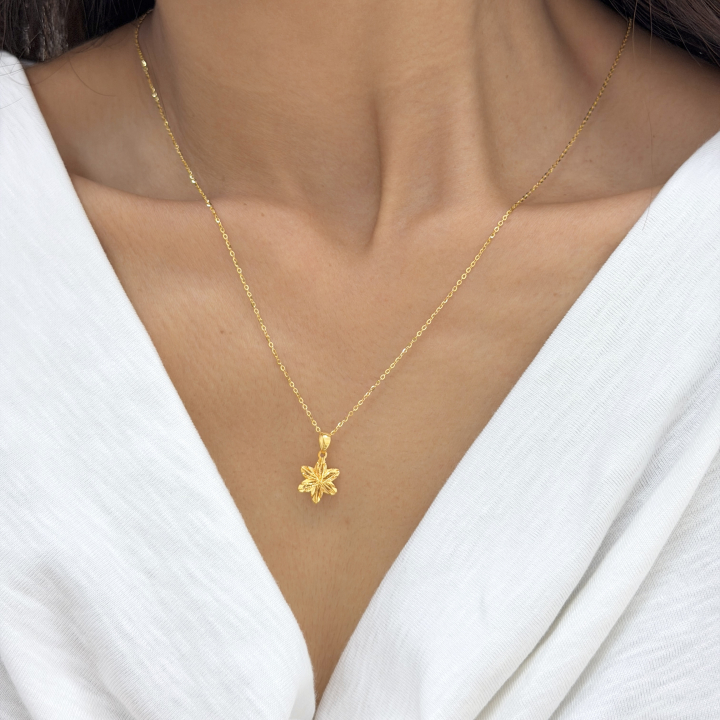 雪子|5G金絲星花墜 — 純金9999 (實戴)
